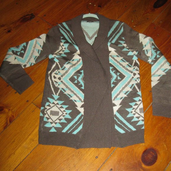 Eddie Bauer geometric shawl collar cardigan - Picture 1 of 4